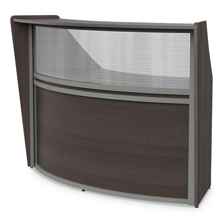 Linea Italia Reception Desk with Polycarbonate, 72 x 32 x 46, Mocha (LITRC310MOC)