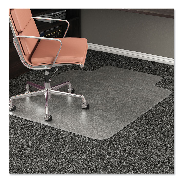 deflecto RollaMat Frequent Use Chair Mat, Med Pile Carpet, Flat, 36 x 48, Lipped, Clear (DEFCM15113)