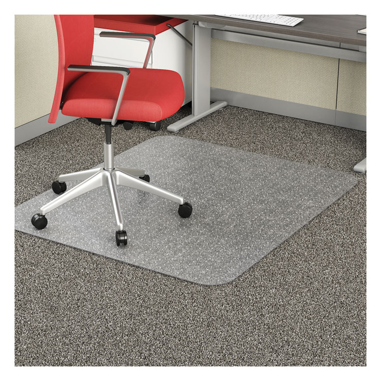 deflecto EconoMat Occasional Use Chair Mat, Low Pile Carpet, Roll, 46 x 60, Rectangle, Clear (DEFCM11442FCOM)