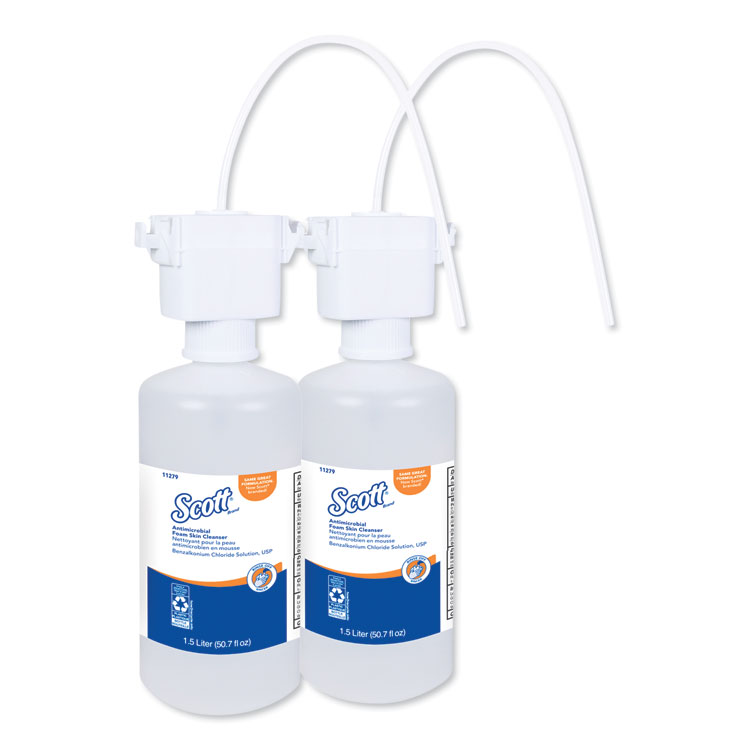 Scott Antimicrobial Foam Skin Cleanser Refill, Unscented, 1,500 mL, 2/Carton (KCC11279)