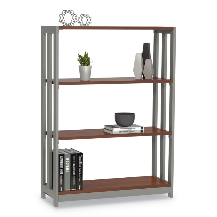 Linea Italia Trento Line Bookcase, Three-Shelf, 31.5w x 11.5d x 43.25h, Cherry (LITTR735CH)