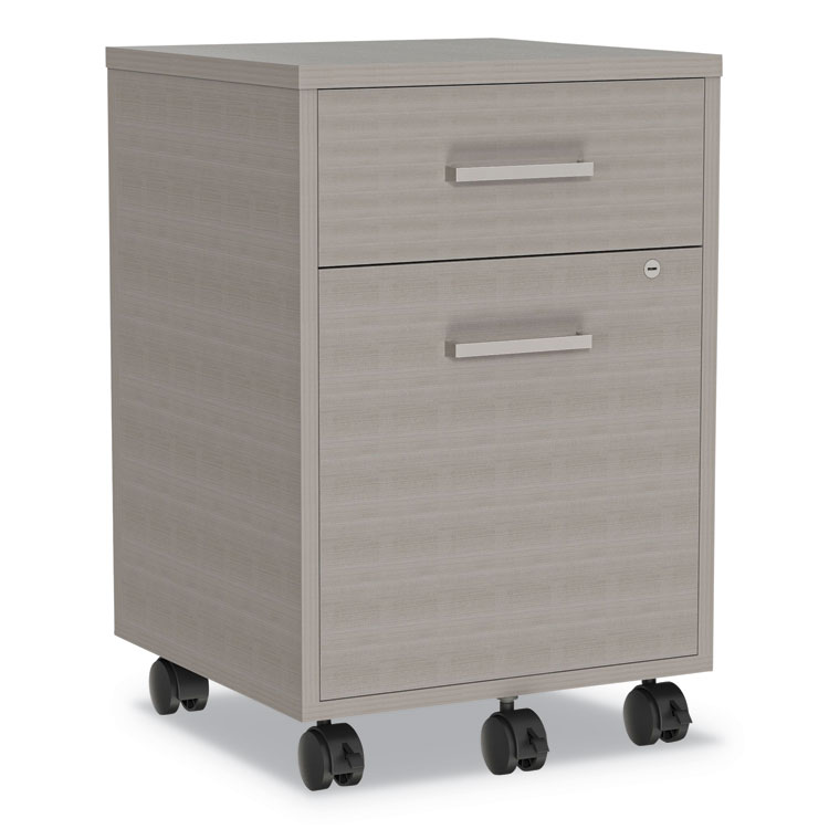 Linea Italia Urban Mobile File Pedestal, Left or Right, 2-Drawers: Box/File, Legal/A4, Ash, 16" x 15.25" x 23.75" (LITUR610ASH)
