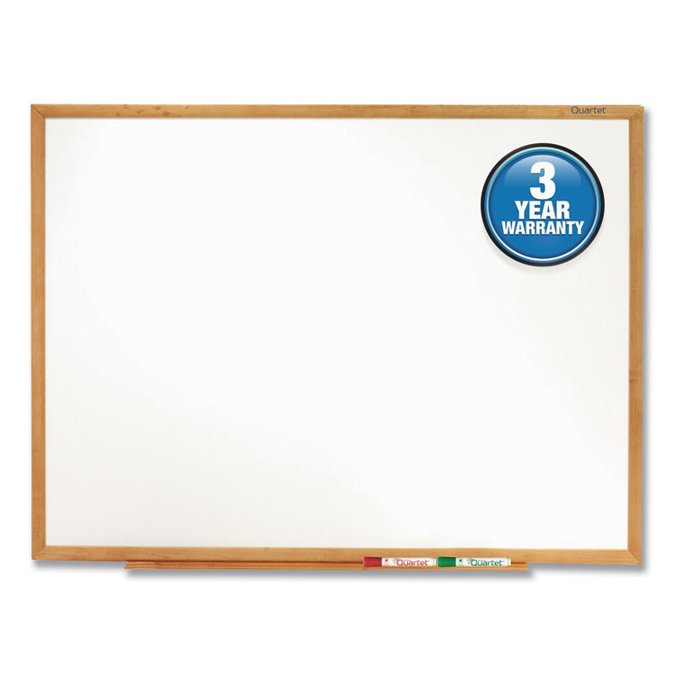 Quartet Classic Series Total Erase Dry Erase Boards, 72 x 48, White Surface, Oak Fiberboard Frame (QRTS577)