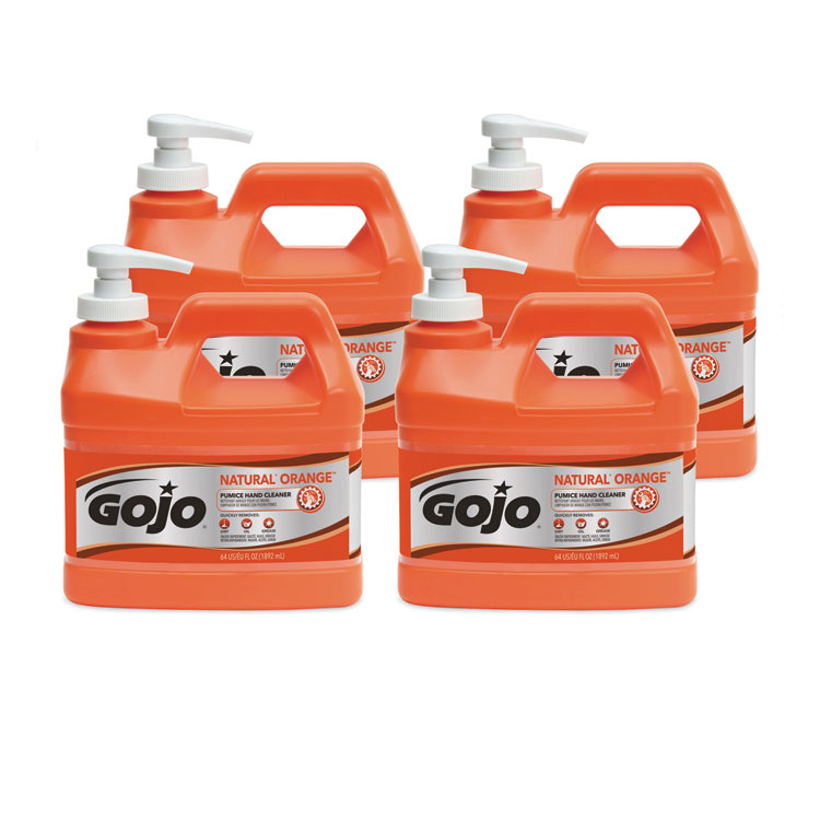 GOJO NATURAL ORANGE Pumice Hand Cleaner, Citrus Scent, 0.5 gal (GOJ095804)