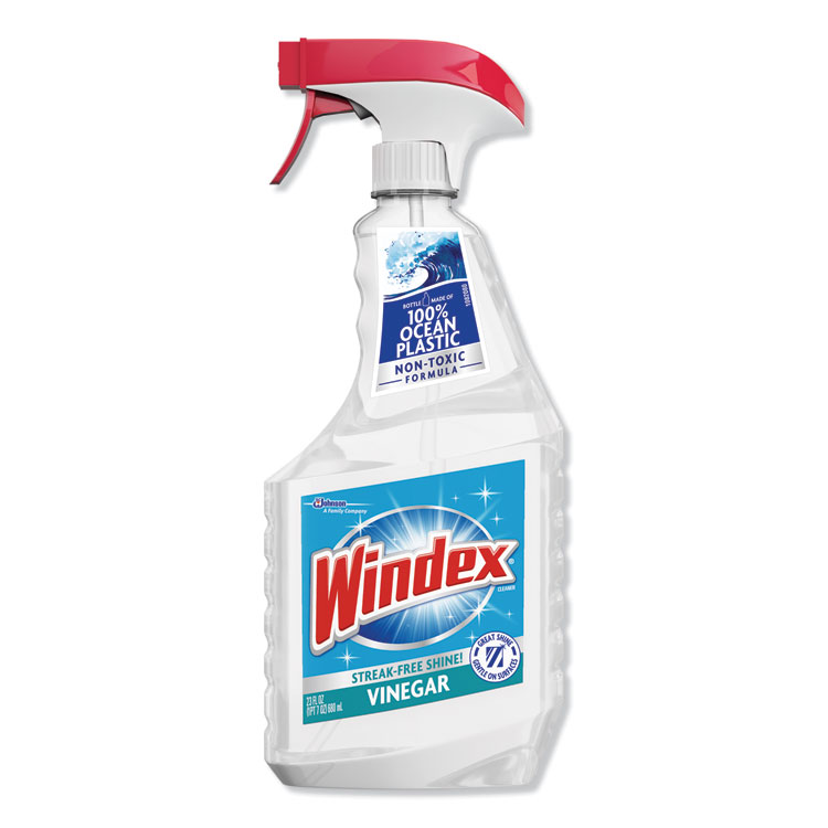 Windex Multi-Surface Vinegar Cleaner, Fresh Clean Scent, 23 oz Spray Bottle, 8/Carton (SJN312620)