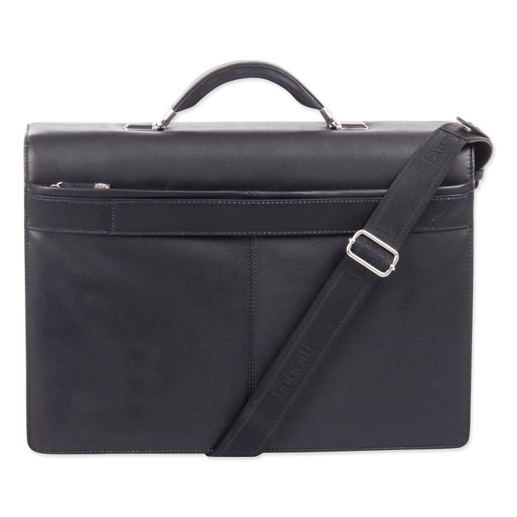 Swiss Mobility Milestone Briefcase, Fits Devices Up to 15.6", Leather, 5 x 5 x 12, Black (SWZ49545801SM)