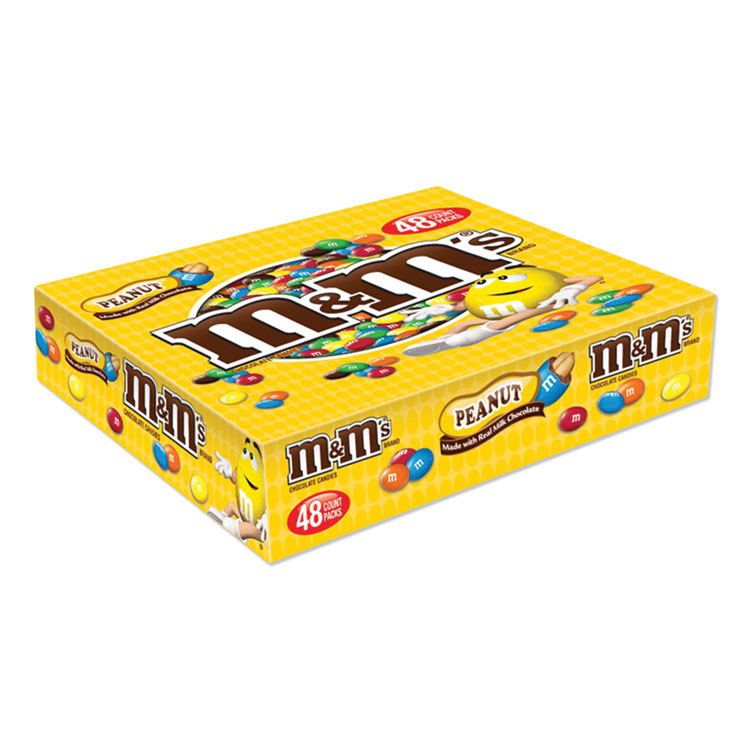 M & M's Chocolate Candies, Peanut, Individually Wrapped, 1.74 oz, 48/Box (MNM01232)