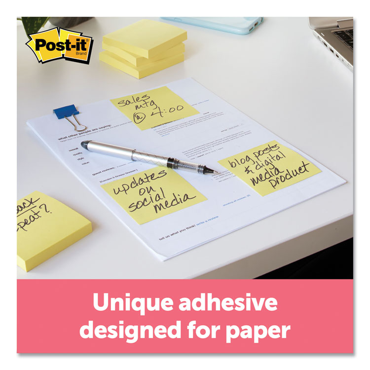 Post-it Notes Original Pads in Canary Yellow, Value Pack, 3" x 3", 100 Sheets/Pad, 24 Pads/Pack (MMM65424VAD)