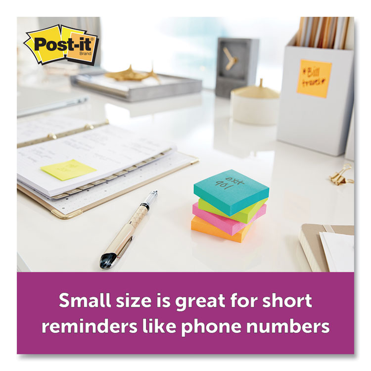 Post-it Notes Pads in Supernova Neon Collection Colors, 2" x 2", 90 Sheets/Pad, 8 Pads/Pack (MMM6228SSMIA)