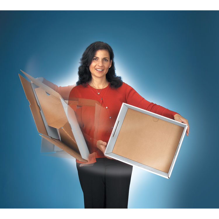 Bankers Box R-KIVE Heavy-Duty Storage Boxes, Letter/Legal Files, 12.75" x 16.5" x 10.38", White/Red, 12/Carton (FEL07242)