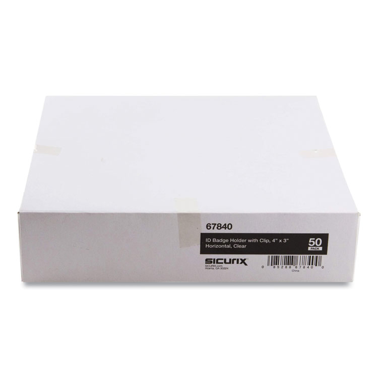SICURIX SICURIX Badge Holder, Horizontal, 3 x 4, Clear, 50/Pack (SRXBAU67840)
