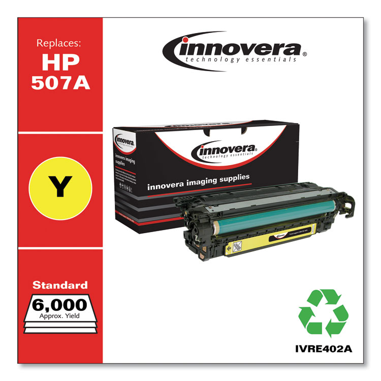 Innovera Remanufactured Yellow Toner, Replacement for 507A (CE402A), 6,000 Page-Yield (IVRE402A)