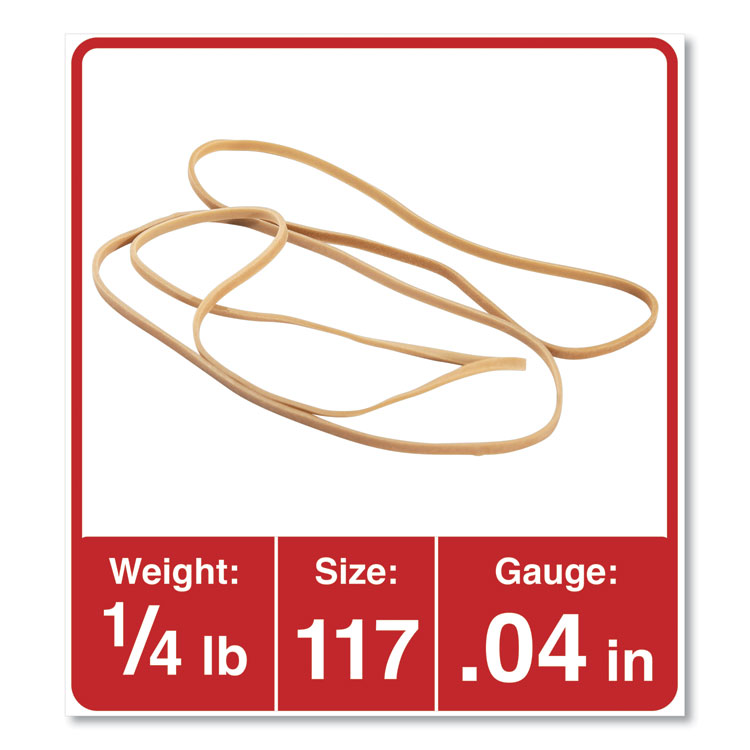 Universal Rubber Bands, Size 117, 0.06" Gauge, Beige, 4 oz Box, 50/Pack (UNV04117)