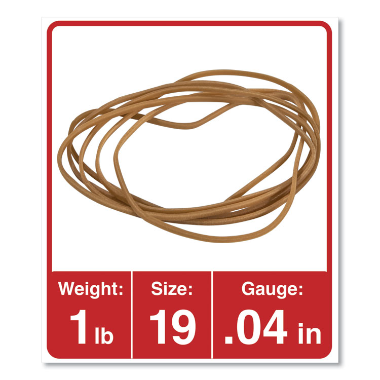Universal Rubber Bands, Size 19, 0.04" Gauge, Beige, 1 lb Bag, 1,240/Pack (UNV00119)