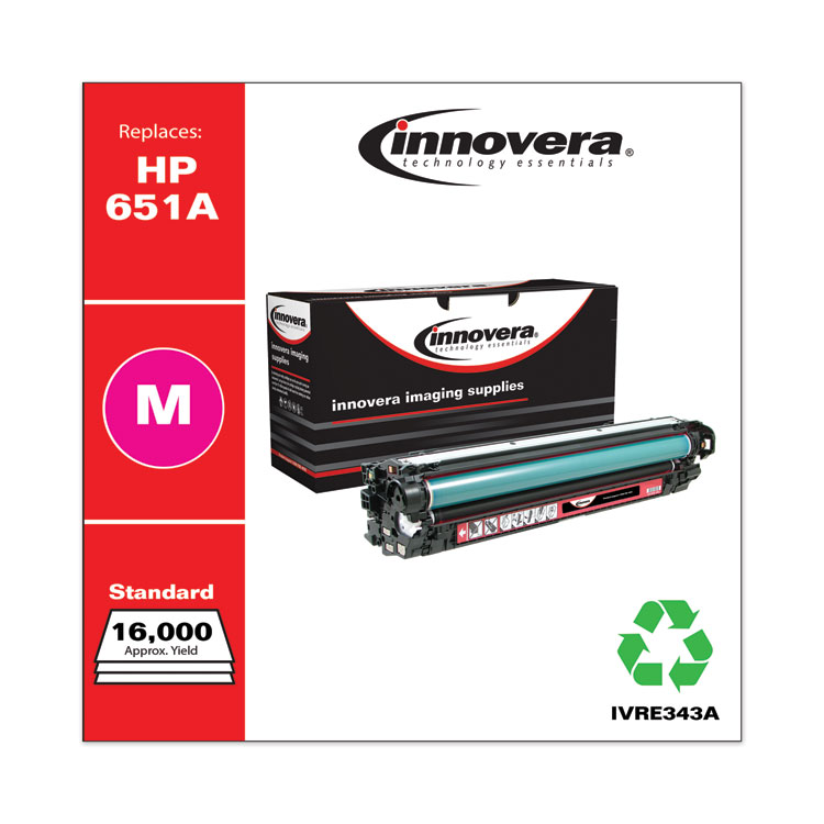 Innovera Remanufactured Magenta Toner, Replacement for 651A (CE343A), 13,500 Page-Yield (IVRE343A)