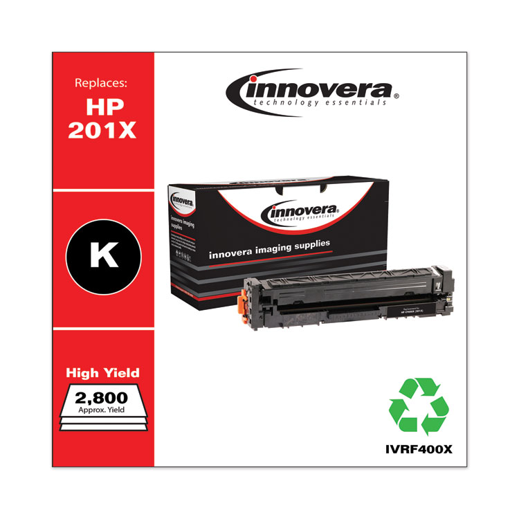 Innovera Remanufactured Black High-Yield Toner, Replacement for 201X (CF400X), 2,800 Page-Yield (IVRF400X)