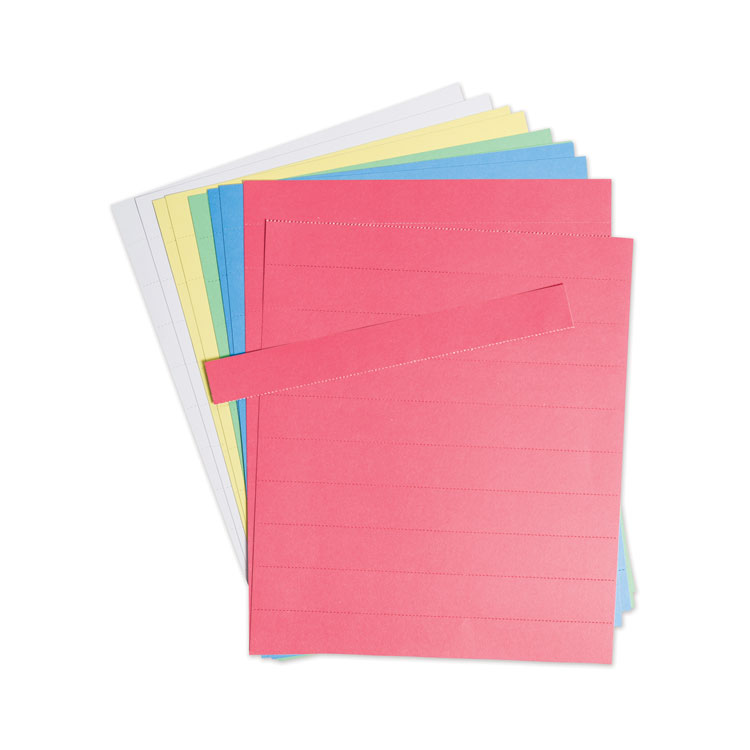 U Brands Data Card Replacement Sheet, 8.5 x 11 Sheets, Perforated at 1", Assorted, 10/Pack (UBRFM1614)