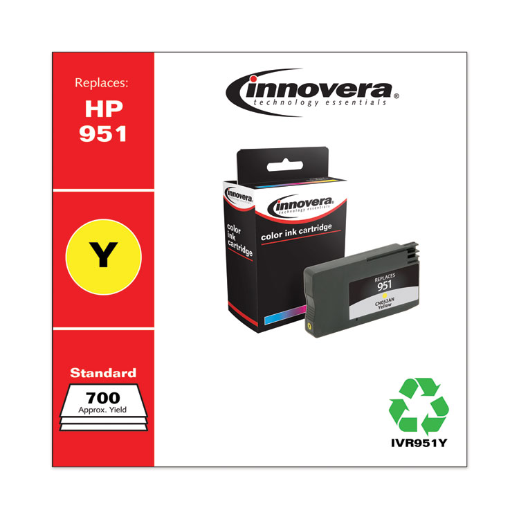 Innovera Remanufactured Yellow Ink, Replacement for 951 (CN052AN), 700 Page-Yield (IVR951Y)