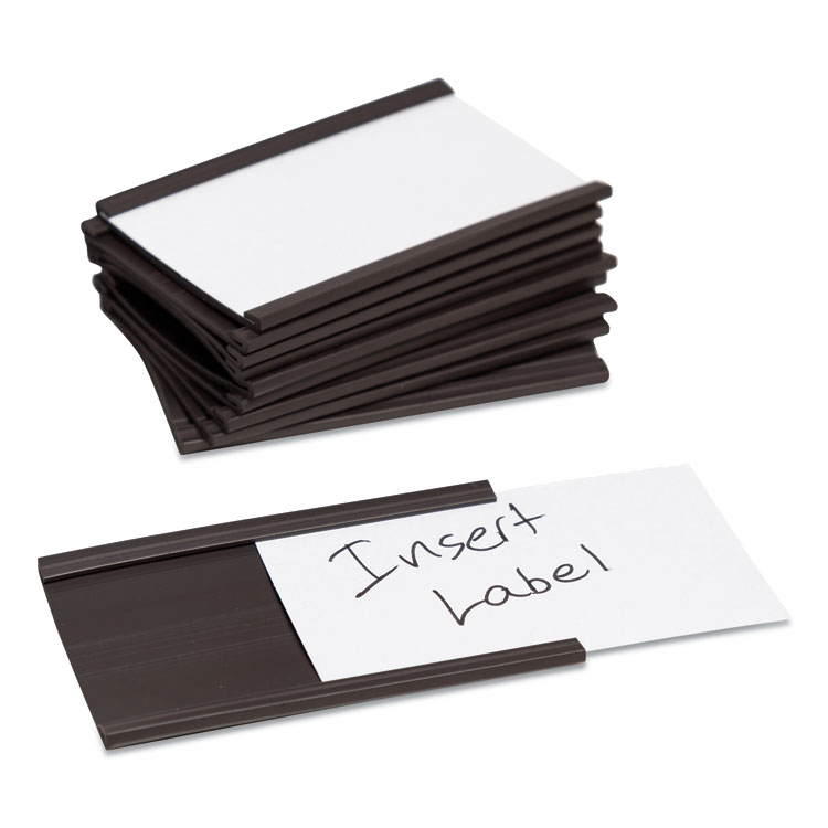 U Brands Magnetic Card Holders, 3 x 1.75, Black, 10/Pack (UBRFM2630)