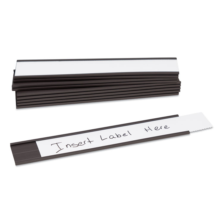 U Brands Magnetic Card Holders, 6 x 1, Black, 10/Pack (UBRFM2632)