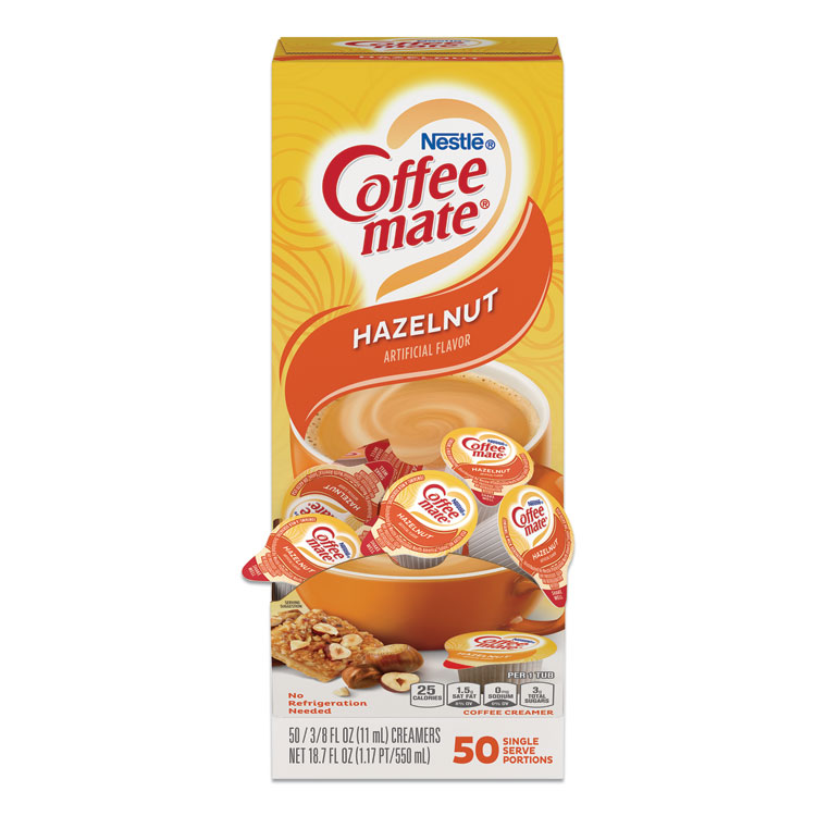 Coffee mate Liquid Coffee Creamer, Hazelnut, 0.38 oz Mini Cups, 50/Box, 4 Boxes/Carton, 200 Total/Carton (NES35180CT)