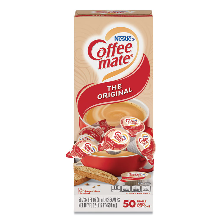 Coffee mate Liquid Coffee Creamer, Original, 0.38 oz Mini Cups, 50/Box, 4 Boxes/Carton, 200 Total/Carton (NES35110CT)