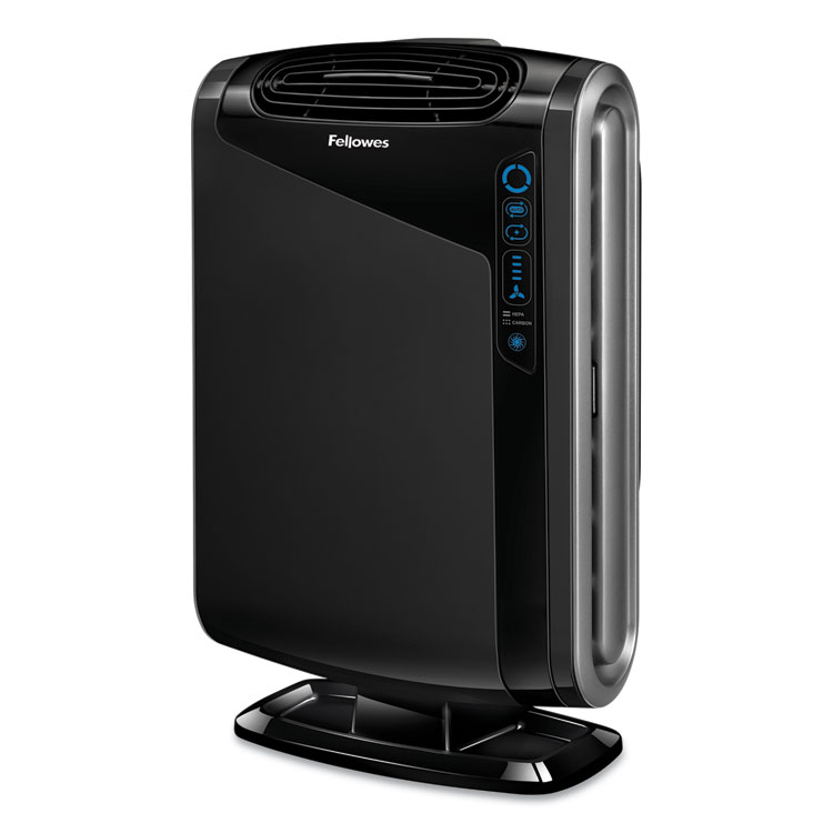 Fellowes HEPA and Carbon Filtration Air Purifiers, 300 to 600 sq ft Room Capacity, Black (FEL9286201)
