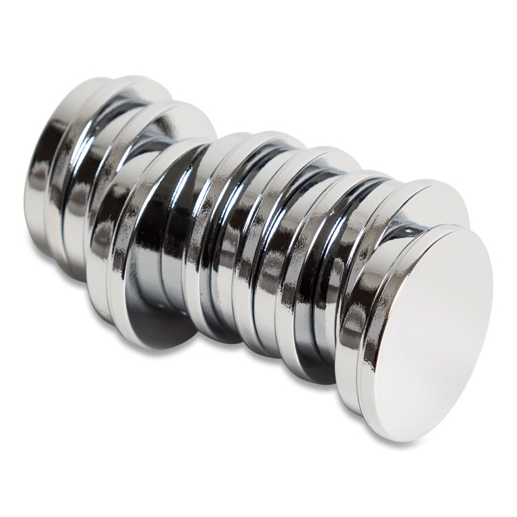 U Brands Board Magnets, Circles, Silver, 1.25" Diameter, 10/Pack (UBRIM130809)
