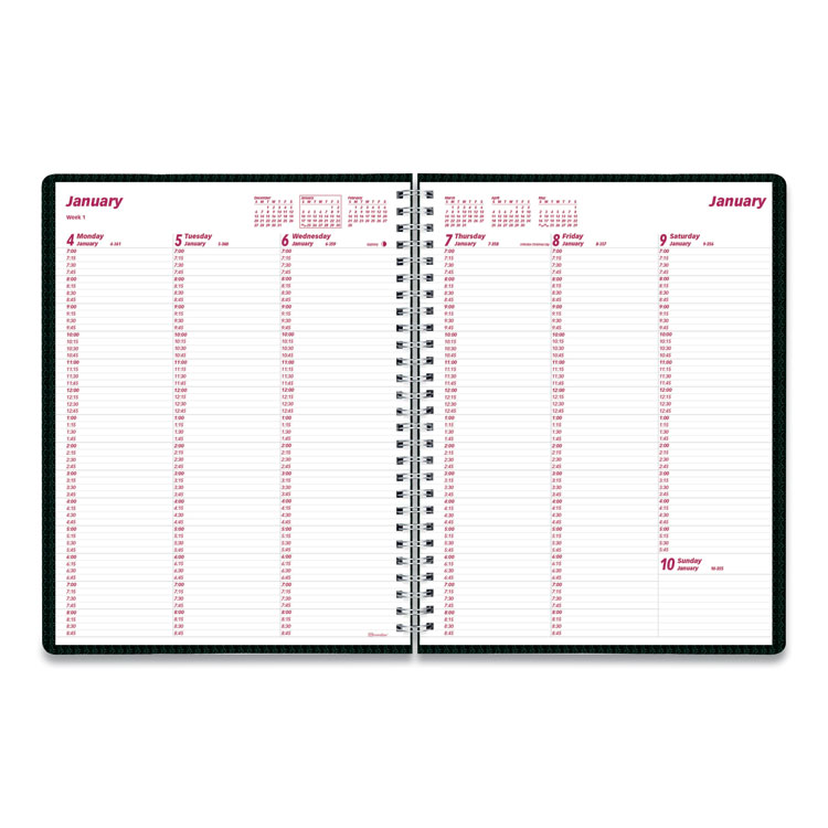 Brownline DuraFlex Weekly Planner, 11 x 8.5, Black Cover, 12-Month (Jan to Dec): 2025 (REDCB950VBLK)