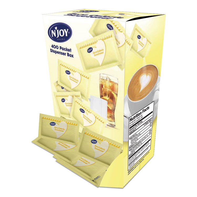 N'Joy Yellow Sucralose Zero Calorie Sweetener Packets, 0.04 oz Packet, 400 Packets/Box (NJO83220)