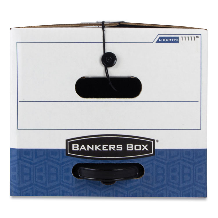 Bankers Box LIBERTY Plus Heavy-Duty Strength Storage Boxes, Letter Files, 12.25" x 24.13" x 10.75", White/Blue, 12/Carton (FEL11111)