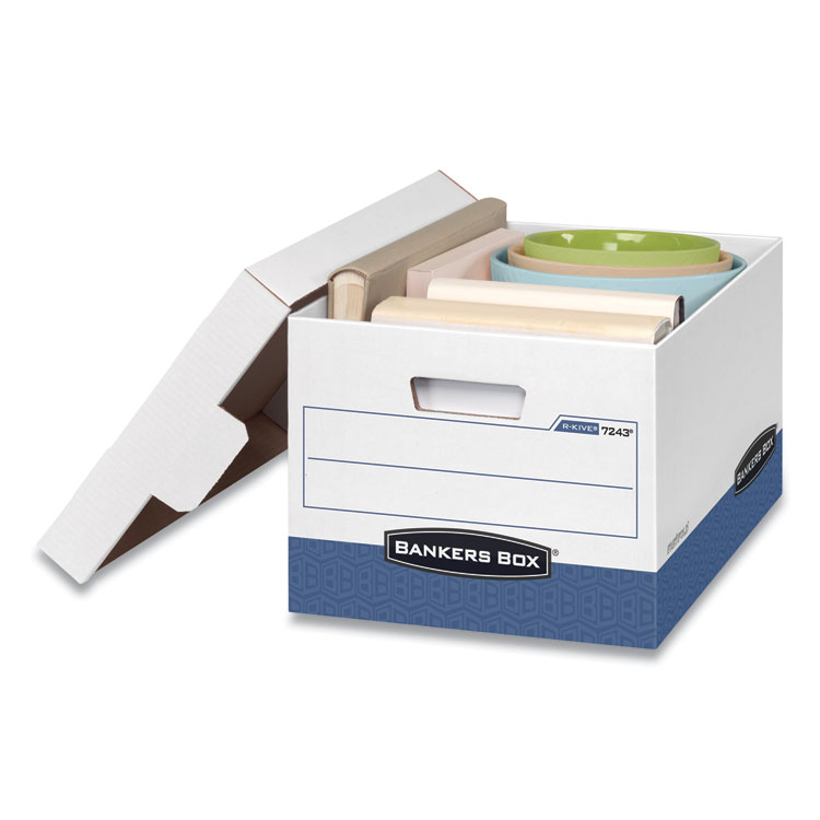 Bankers Box R-KIVE Heavy-Duty Storage Boxes, Letter/Legal Files, 12" x 16.5" x 10.38", White, 20/Carton (FEL0724314)