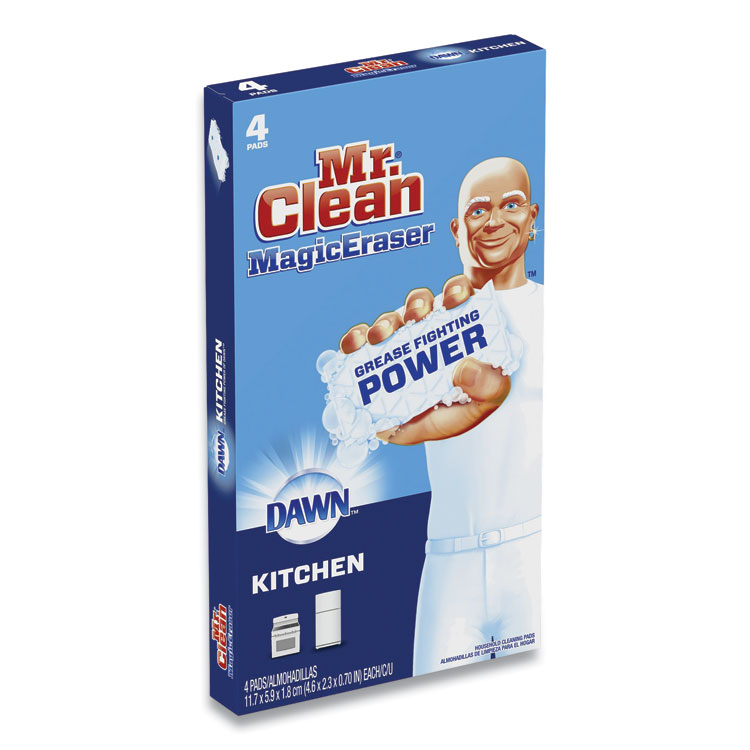 Mr. Clean Magic Eraser Kitchen Scrubber, 4.6 x 2.3, White, 4 Scrubbers (PGC51107)