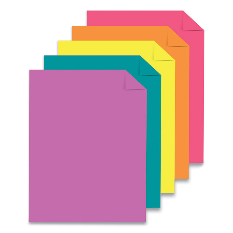 Astrobrights Color Paper - "Tropical" Assortment, 24 lb Bond Weight, 8.5 x 11, Assorted Tropical Colors, 500/Ream (WAU91665)