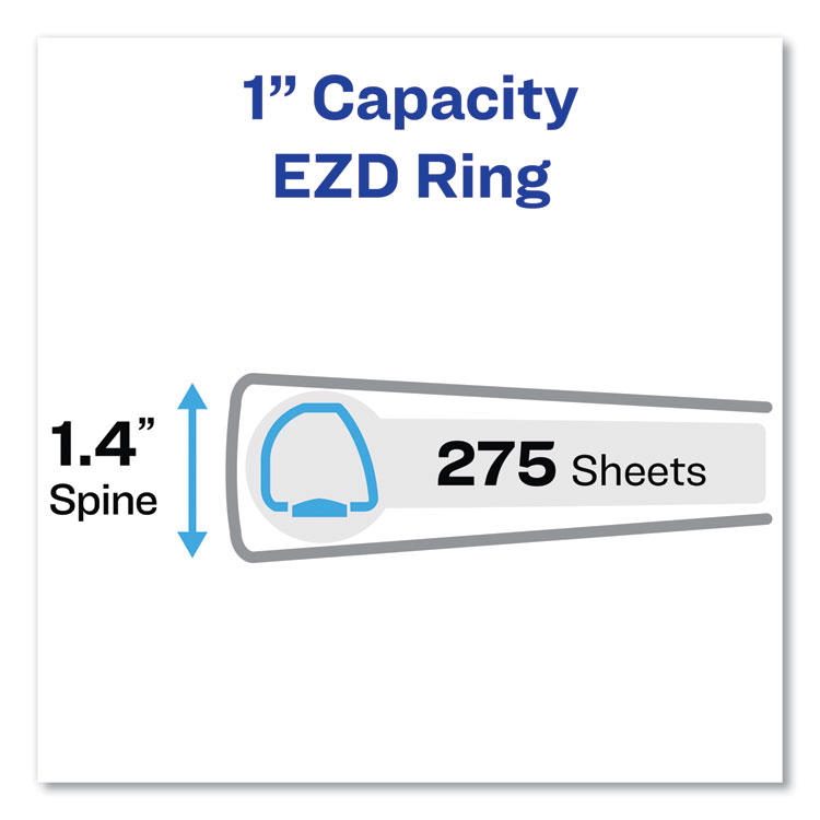 Avery Durable Non-View Binder with DuraHinge and EZD Rings, 3 Rings, 1" Capacity, 11 x 8.5, Black, (8302) (AVE08302)