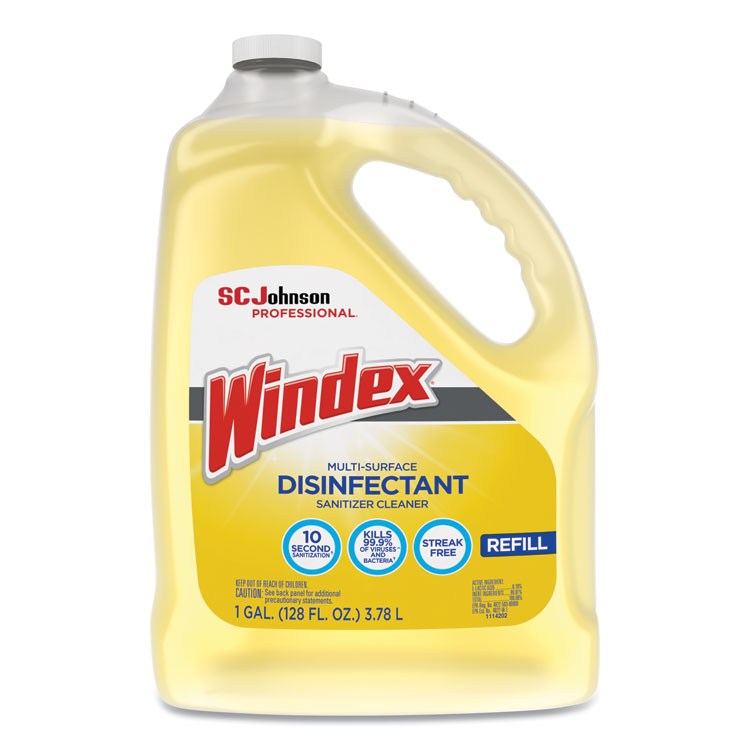 Windex Multi-Surface Disinfectant Cleaner, Citrus, 1 gal Bottle, 4/Carton (SJN682265)