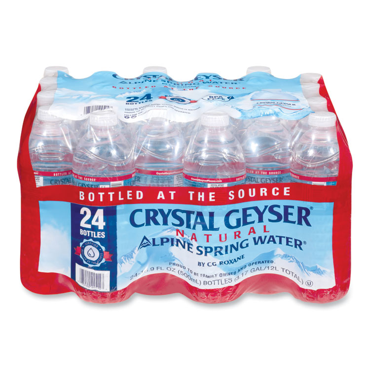 Crystal Geyser Alpine Spring Water, 16.9 oz Bottle, 24/Carton (CGW24514CT)