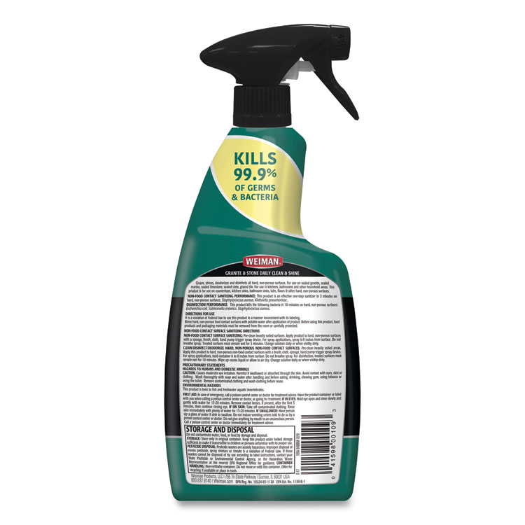WEIMAN Granite Cleaner and Polish, Citrus Scent, 24 oz Spray Bottle (WMN109EA)