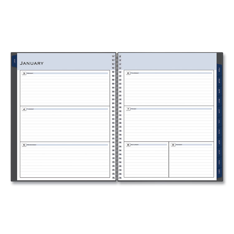 Blue Sky Passages Weekly/Monthly Planner, 11 x 8.5, Charcoal Cover, 12-Month (Jan to Dec): 2025 (BLS100008)