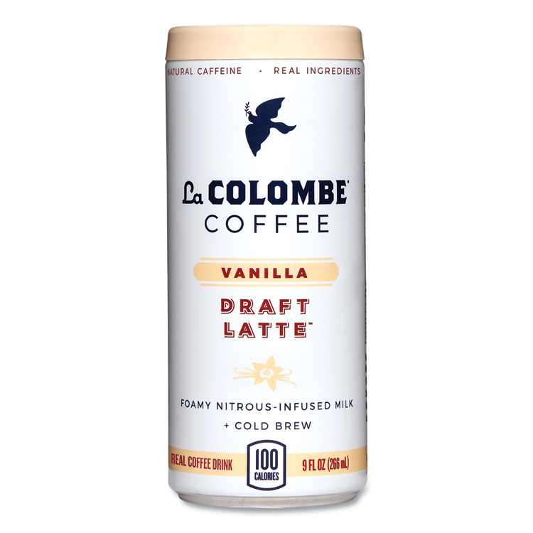 La Colombe Cold Brew Draft Latte, Vanilla, 9 oz Can, 12/Carton (LALLCT00002)
