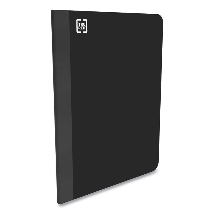 TRU RED One-Subject Notebook, Medium/College Rule, Black Cover, (70) 11 x 8.5 Sheets, 3/Pack (TUD24423011)