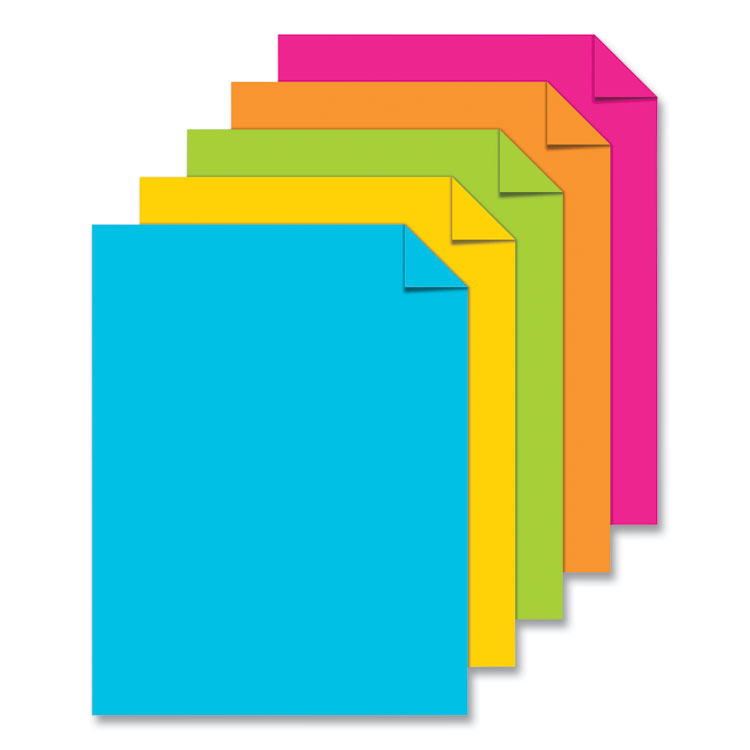Astrobrights Color Cardstock, 65 lb Cover Weight, 8.5 x 11, Assorted Bright Colors, 50/Pack (WAU9932601)