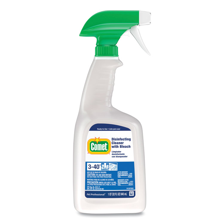 Comet Disinfecting Cleaner with Bleach, 32 oz, Plastic Spray Bottle, Fresh Scent, 8/Carton (PGC30314CT)