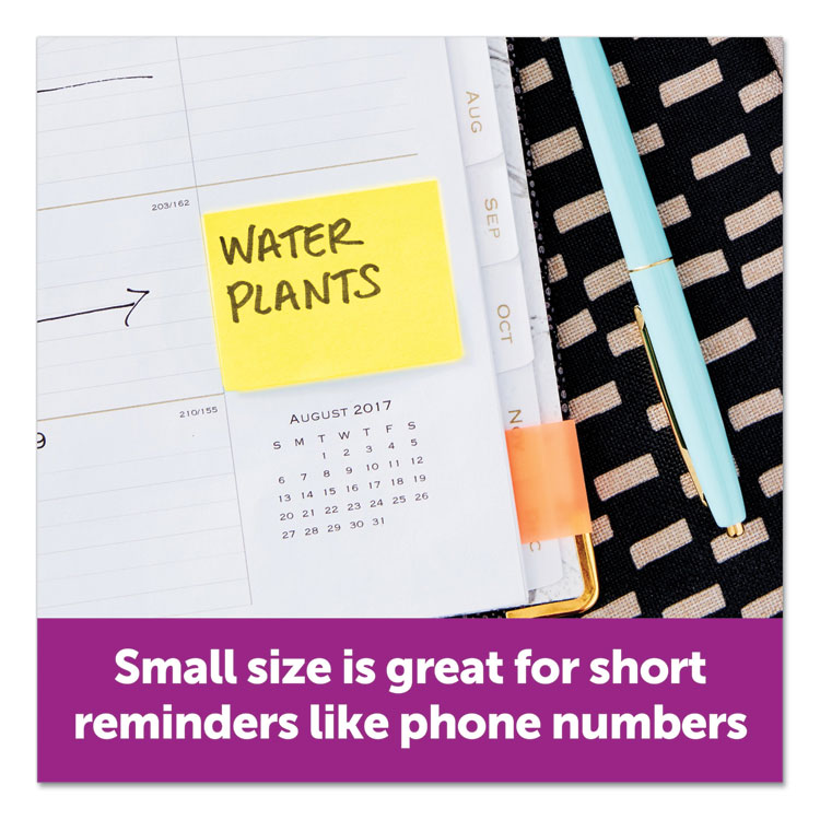 Post-it Notes Original Pads in Beachside Cafe Collection Colors, 1.38" x 1.88", 100 Sheets/Pad, 12 Pads/Pack (MMM653AST)