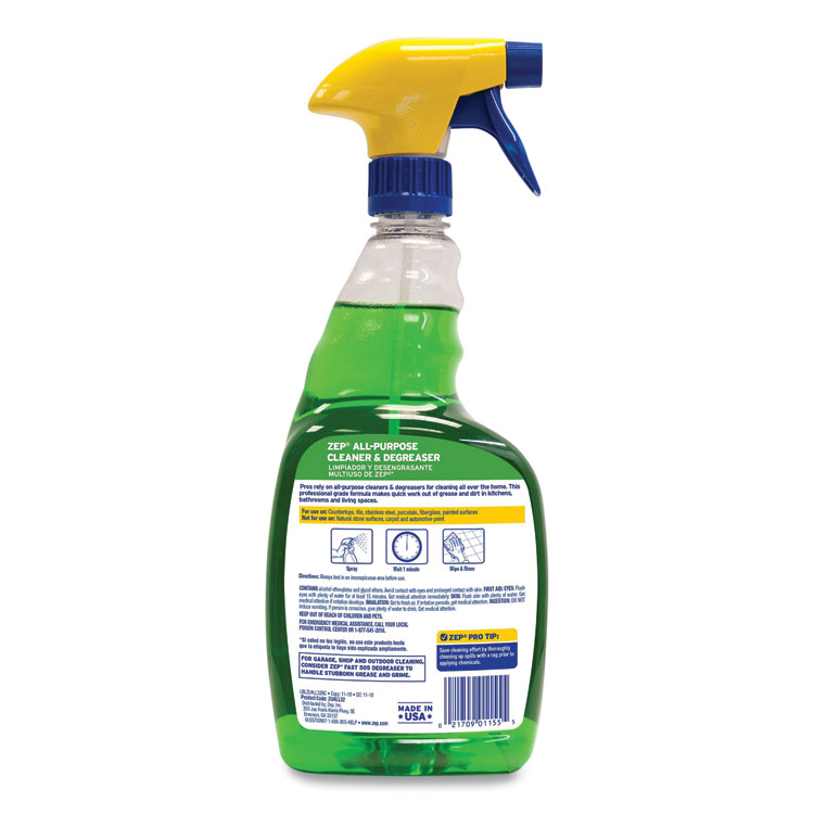 Zep Commercial All-Purpose Cleaner and Degreaser, 32 oz Spray Bottle (ZPEZUALL32EA)