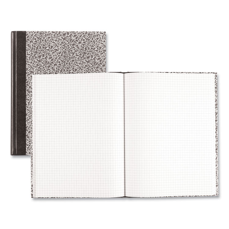 National Lab Notebook, Quadrille Rule (5 sq/in), Green Marble Cover, (96) 10.13 x 7.88 Sheets (RED53110)