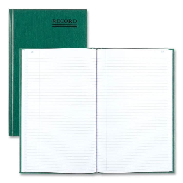 National Emerald Series Account Book, Green Cover, 12.25 x 7.25 Sheets, 500 Sheets/Book (RED56151)