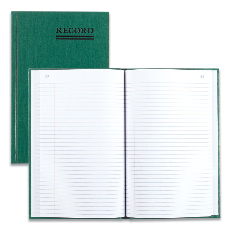 National Emerald Series Account Book, Green Cover, 9.63 x 6.25 Sheets, 200 Sheets/Book (RED56521)