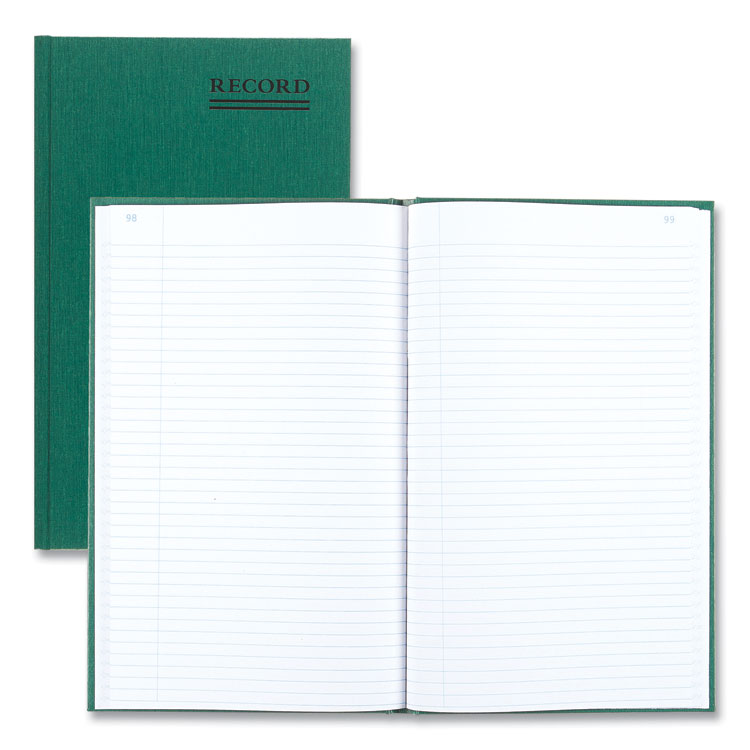 National Emerald Series Account Book, Green Cover, 12.25 x 7.25 Sheets, 150 Sheets/Book (RED56111)