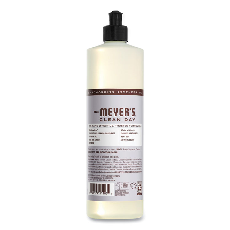 Mrs. Meyer's Dish Soap, Lavender Scent, 16 oz Bottle, 6/Carton (SJN347634)